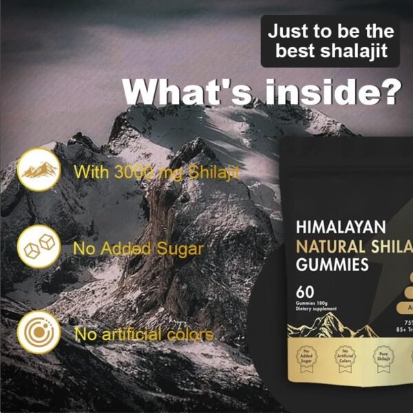 VivoNu Himalayan Shilajit Gummies | Mit Ashwagandha Gokshura & anderen Kräutern |  Ohne Zuckerzusatz | 60 Gummies - Image 6