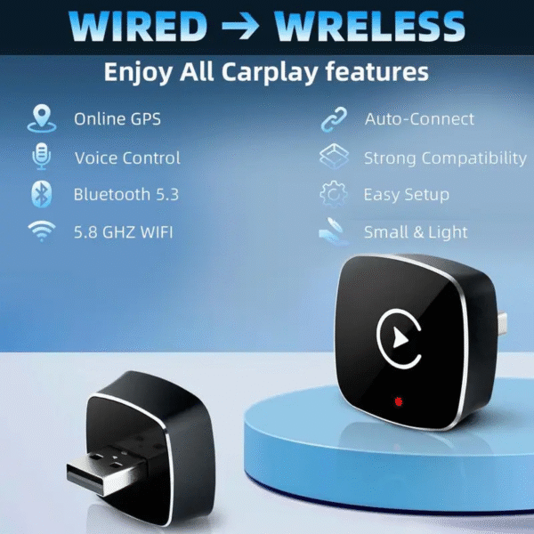 2025 Wireless Carplay Adapter für iPhone / Android, schnelle Verbindung, keine Latenz, Freisprecheinrichtung, elektronisches Ladegerät, Carplay Dongle - Image 4